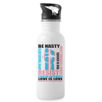 Stand for LGBTQ Rights Pride Month - Water bottle with straw - white - Right