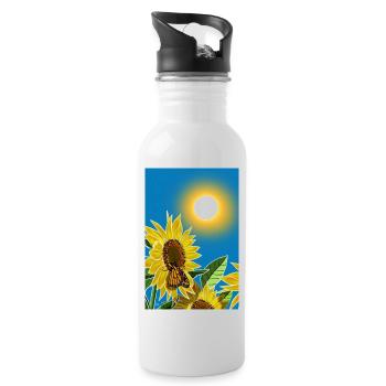 Sunflower Energy - Water bottle with straw - white - Right