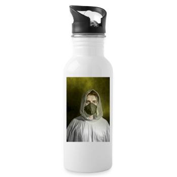 Foto in einer Pandemie - Trinkflasche mit integriertem Trinkhalm - Weiß - Rechts