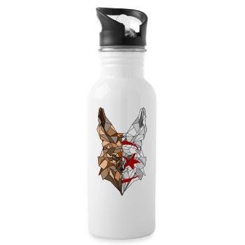 Fennec polygon flag of Algeria - Water bottle with straw - white - Right
