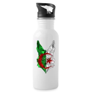 Fennec and flag of Algeria in polysphere 3 - Water bottle with straw - white - Right