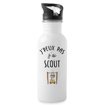 J'peux pas j'ai scout - Gourde avec paille intégrée - blanc - Droite