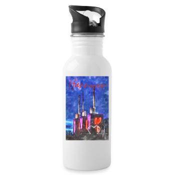 Hannover - Trinkflasche mit integriertem Trinkhalm - Weiß - Rechts
