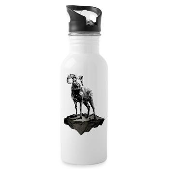 Aries - Aries -Zodiac Sign - Zodiac Sign - Water bottle with straw - white - Right