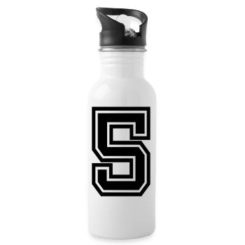5 - Trinkflasche mit integriertem Trinkhalm - Weiß - Rechts