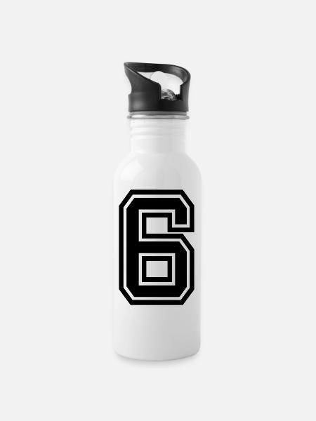 6 - Trinkflasche mit integriertem Trinkhalm - Weiß