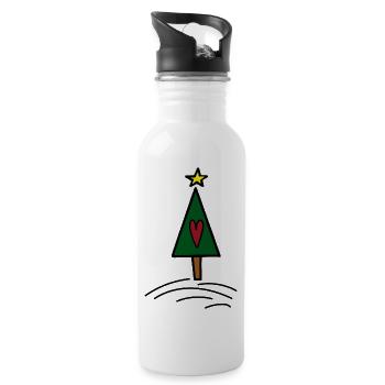 Noël - Gourde avec paille intégrée - blanc - Droite