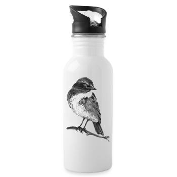 Oiseau - Gourde avec paille intégrée - blanc - Droite