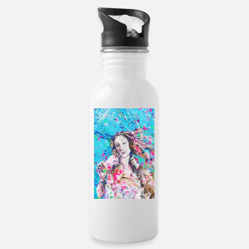Venus Botticelli - Water bottle with straw - white