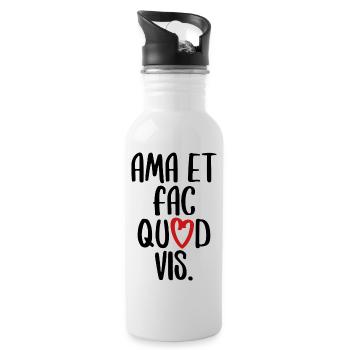 L’amour fait ce que vous voulez que les Écritures latines disent - Gourde avec paille intégrée - blanc - Droite