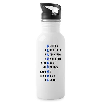graubünda - Trinkflasche mit integriertem Trinkhalm - Weiß - Rechts