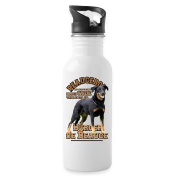Beauceron Berger de Beauce - My Best friend - Gourde avec paille intégrée - blanc - Droite