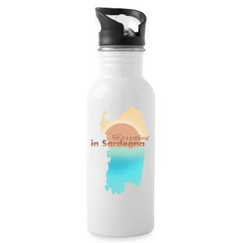 Non C’è Problema in Sardegna - Trinkflasche mit integriertem Trinkhalm - Weiß - Rechts