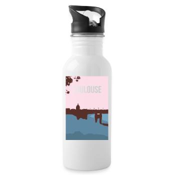 Lagrave | - Trinkflasche mit integriertem Trinkhalm - Weiß - Rechts