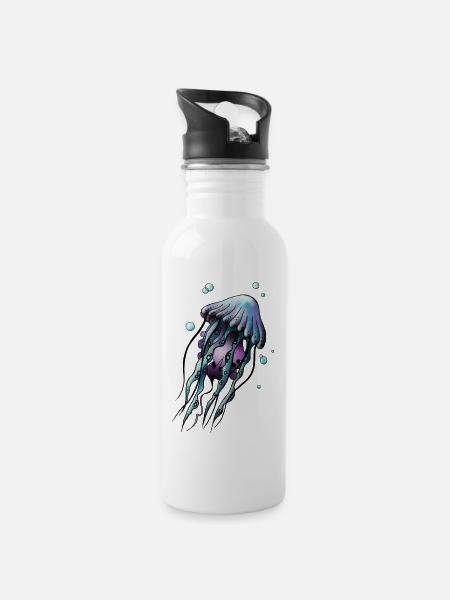 Meduse - Gourde avec paille intégrée - blanc
