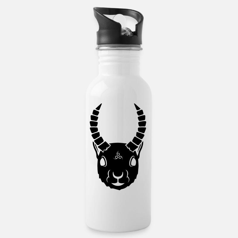 Demonic Squirrel - Water bottle with straw - white