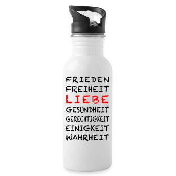 4 FREEDOM Deutsch - Trinkflasche mit integriertem Trinkhalm - Weiß - Rechts