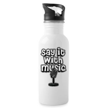 Say it with music - Water bottle with straw - white - Right