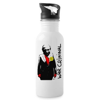 Krieg war stop putin War Criminal BlutPutin pfad 1 - Trinkflasche mit integriertem Trinkhalm - Weiß - Rechts