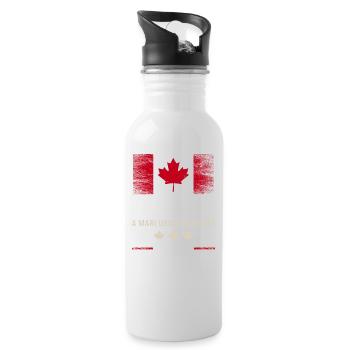 Canada Fahne Kanada Nordamerika Maple Leaf Flagge - Trinkflasche mit integriertem Trinkhalm - Weiß - Rechts