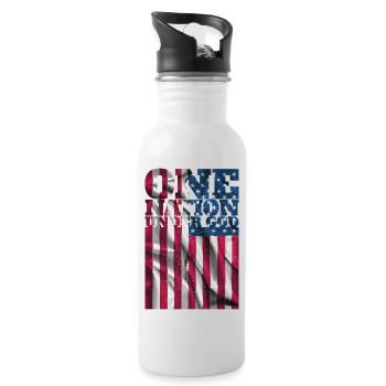 One Nation Under God - Water bottle with straw - white - Right