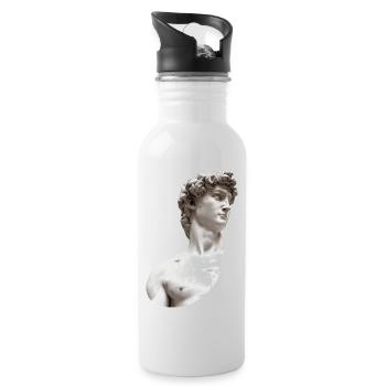 David | Michelangelo di Lodovico Buonarroti Simoni - Trinkflasche mit integriertem Trinkhalm - Weiß - Rechts
