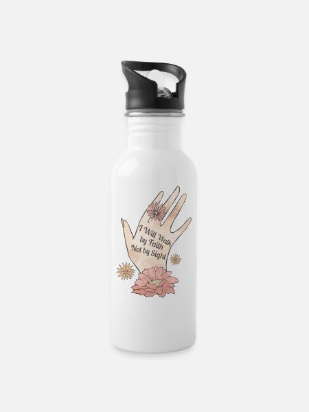 Eigener Weg Selbstliebe Selbstbewusstsein - Trinkflasche mit integriertem Trinkhalm - Weiß