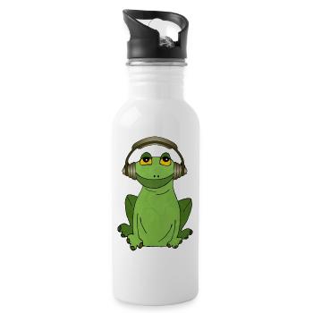 Grenouille - Gourde avec paille intégrée - blanc - Droite