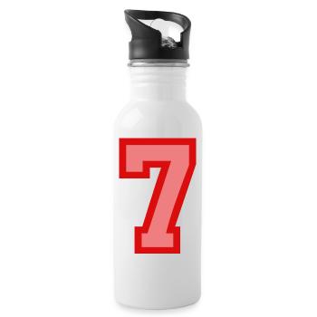 Cool Retro Retrostyle Jersey Number Back Number - Water bottle with straw - white - Right