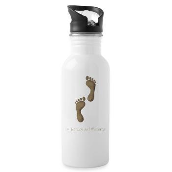 Mallorca Sand - Trinkflasche mit integriertem Trinkhalm - Weiß - Rechts