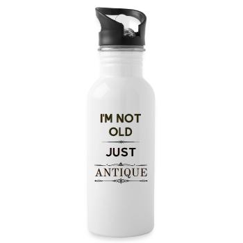 I'm not old, just antique. - Water bottle with straw - white - Right
