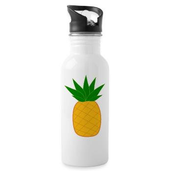 Pineapple with sunglasses summer t-shirt - Water bottle with straw - white - Right