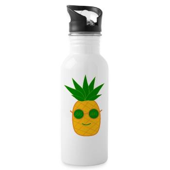 Kawaii Pineapple Kawaii Fruits Kawaii Fruit - Water bottle with straw - white - Right