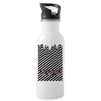 Summer heat black stripes - Water bottle with straw - white - Right