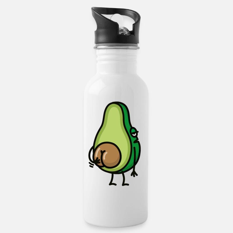 Drôle d’avocat fesse scratch cul idée cadeau - Gourde avec paille intégrée - blanc