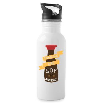 Chaplain are soy awesome cute funny pun jokes - Water bottle with straw - white - Right