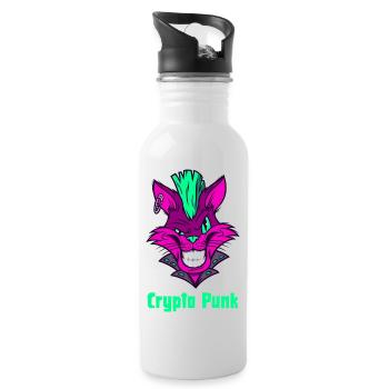 Crypto Punk is the "NFT" Crypto Gift with Bite - Water bottle with straw - white - Right