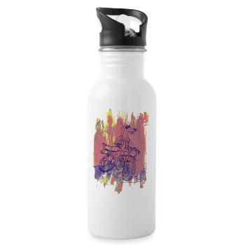 Daxhond motorcycle dark shirts background - Water bottle with straw - white - Right