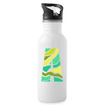 Letter A - Trinkflasche mit integriertem Trinkhalm - Weiß - Rechts