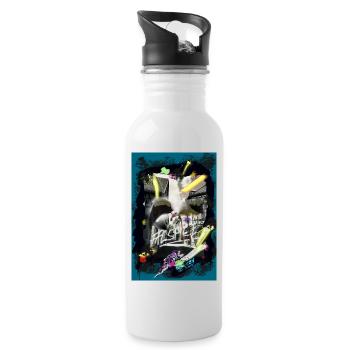 Elsässer Kunststraße22 - Trinkflasche mit integriertem Trinkhalm - Weiß - Rechts