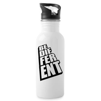 Be different Logo Design - Water bottle with straw - white - Right