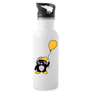 Balloon cool penguin cap - Water bottle with straw - white - Right