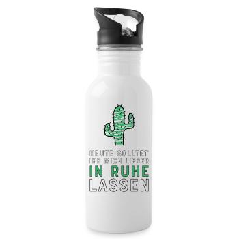 Lustige Sprüche für Kollegen und Schüler - Trinkflasche mit integriertem Trinkhalm - Weiß - Rechts