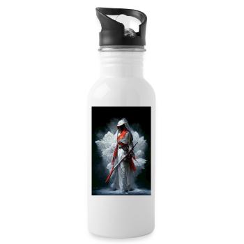 White Samurai - Water bottle with straw - white - Right