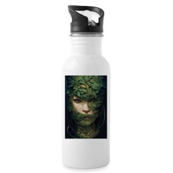 Wooden Girl - Water bottle with straw - white - Right