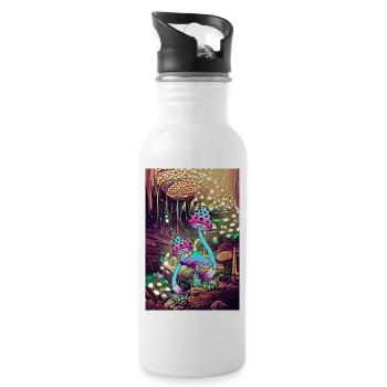 Œuvre d’art Magic Mushroom Landscape - Gourde avec paille intégrée - blanc - Droite