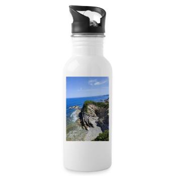 Paysage plage - Gourde avec paille intégrée - blanc - Droite
