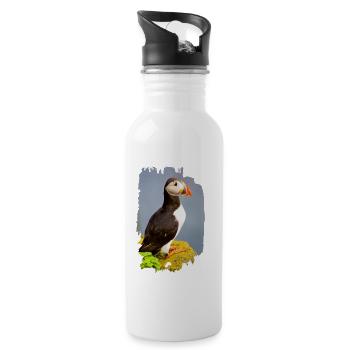 Puffin - Water bottle with straw - white - Right