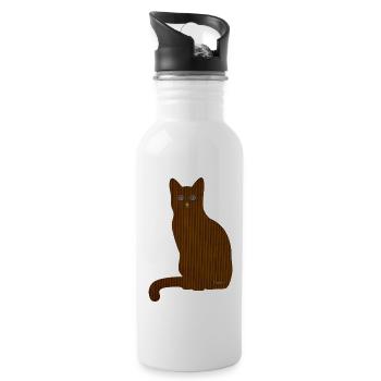 Cat Meow - Water bottle with straw - white - Right
