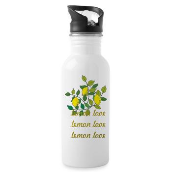 lemon love - Trinkflasche mit integriertem Trinkhalm - Weiß - Rechts